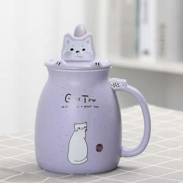 Colorful Kitty Pattern Coffee Cup Set