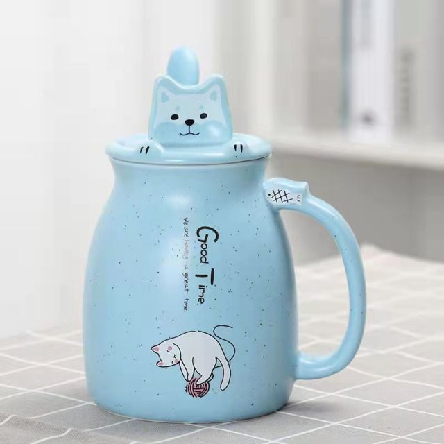 Colorful Kitty Pattern Coffee Cup Set