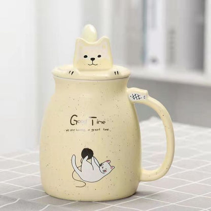 Colorful Kitty Pattern Coffee Cup Set