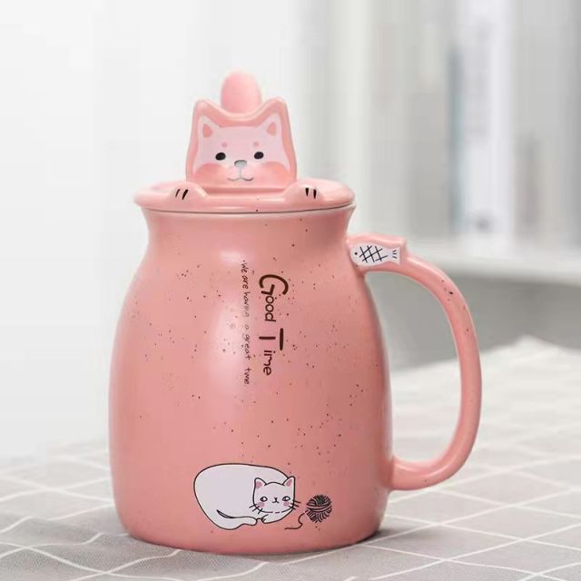 Colorful Kitty Pattern Coffee Cup Set