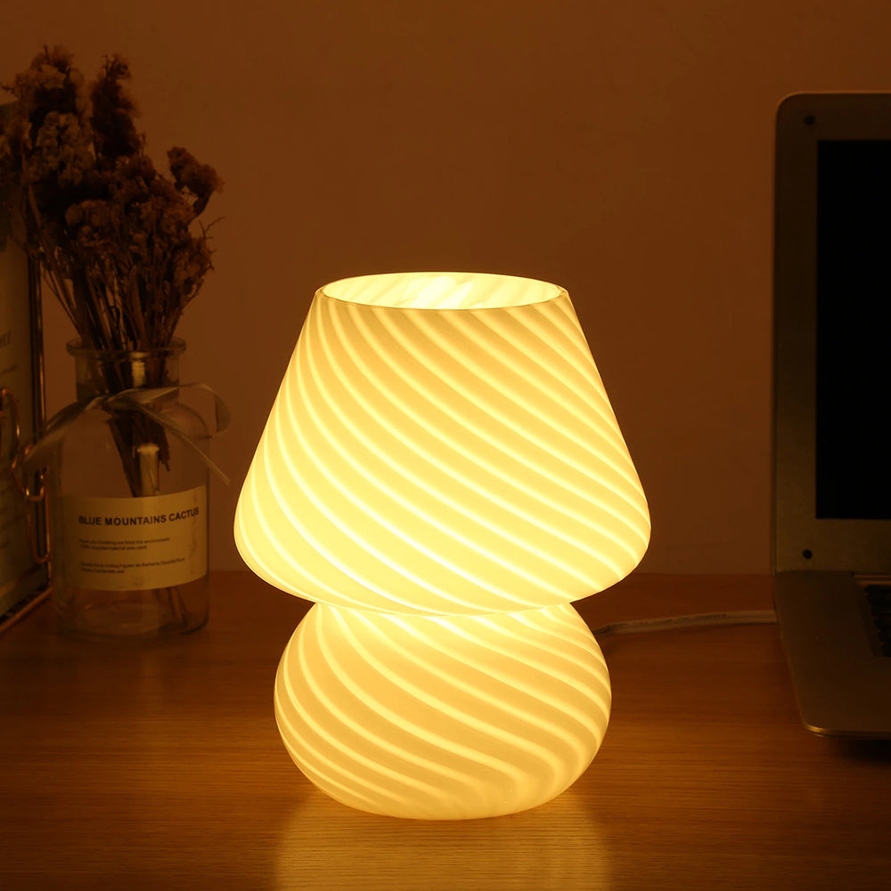 Stunning Mushroom Glass Desk Lamp - Luxicro