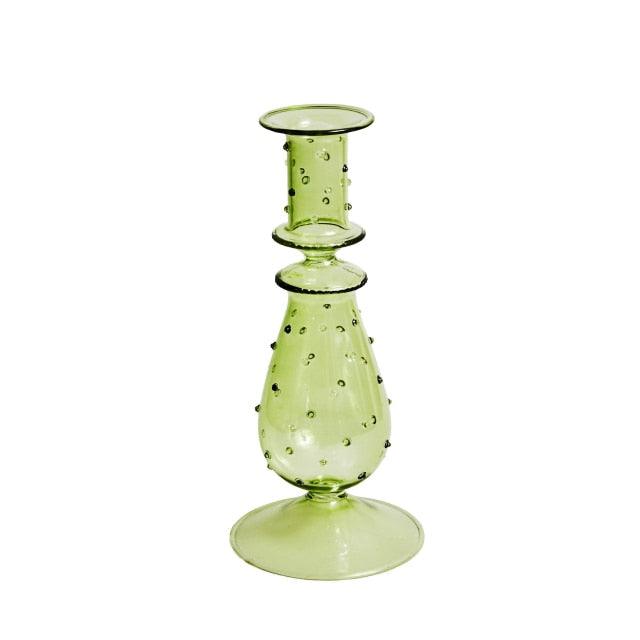 Colorful Glass Candle Stand | Decorative Home Table Centerpiece