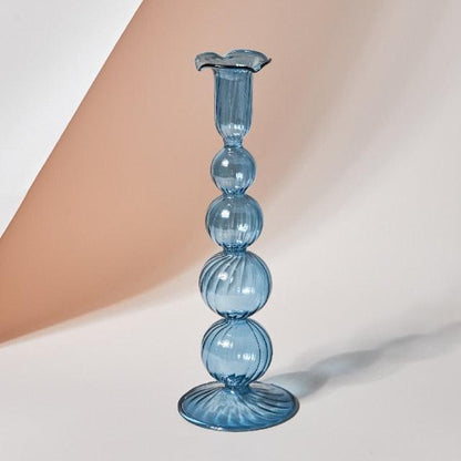 Colorful Glass Candle Stand | Decorative Home Table Centerpiece