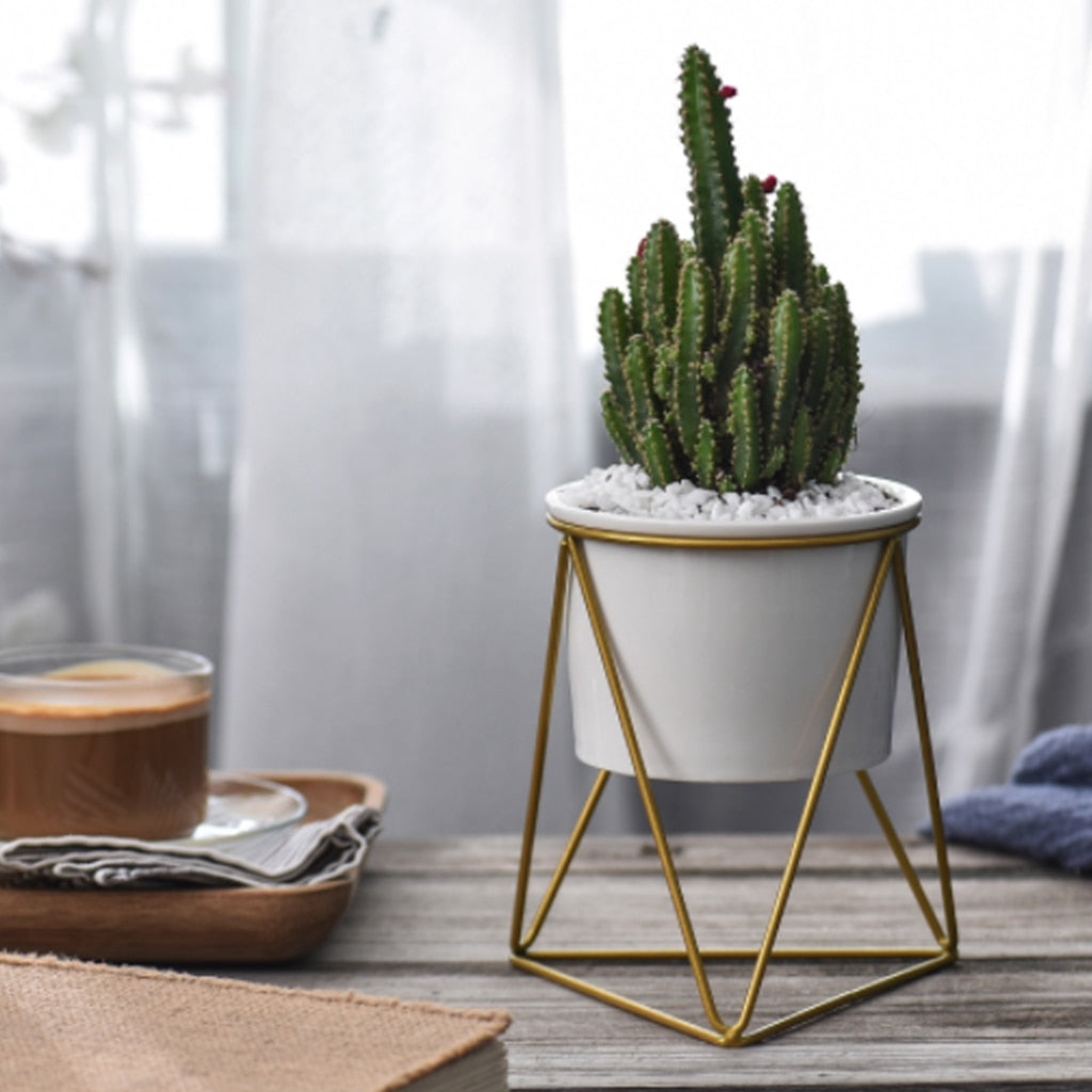 Stylish Iron Shelf Plant Pots Holders - Luxicro