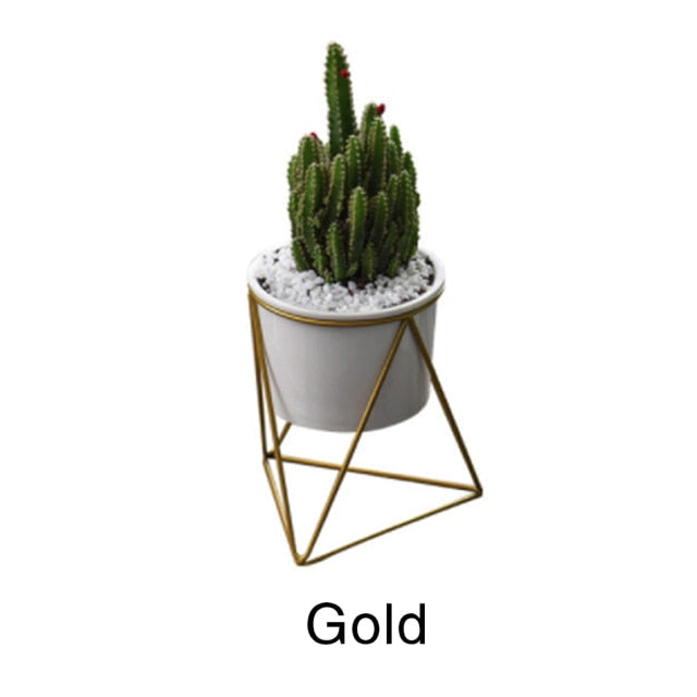 Stylish Iron Shelf Plant Pots Holders