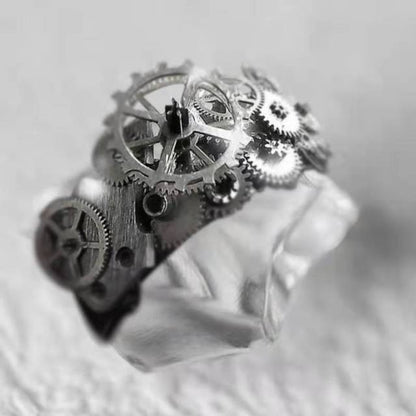 Unique Gold Tone Mechanical Uni Ring