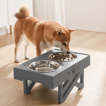 Adjustable Double Pet Food Bowl - Luxicro