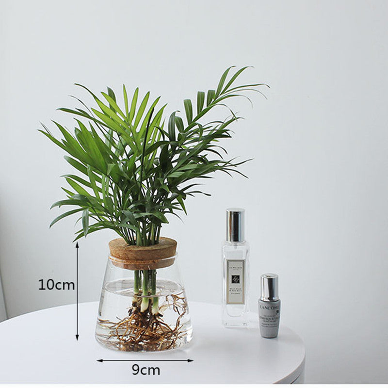 Elegant Wood and Glass Flower Vase