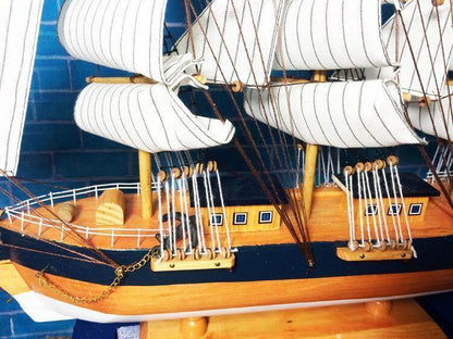 Classic Handcrafted Wooden Sailboat Decoration