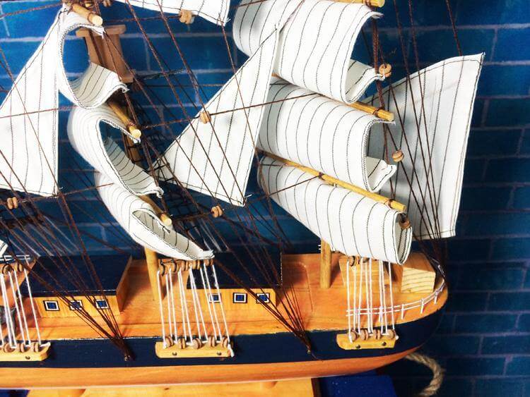 Classic Handcrafted Wooden Sailboat Decoration
