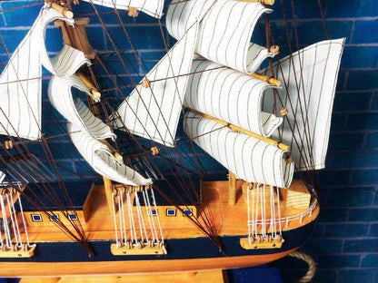 Classic Handcrafted Wooden Sailboat Decoration