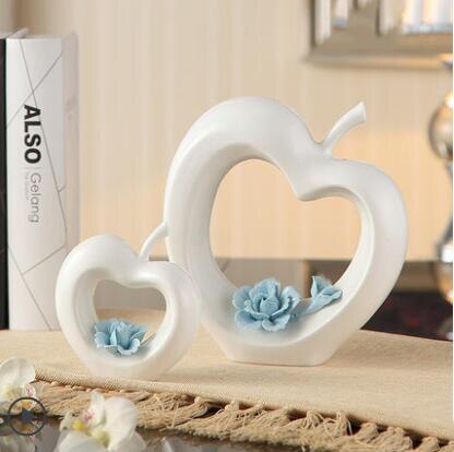 Lovely Ceramic Heart Figurine Decoration