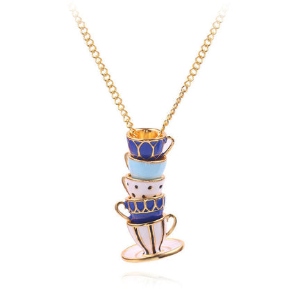 Delicate Tea Cup Charm Necklace - Luxicro