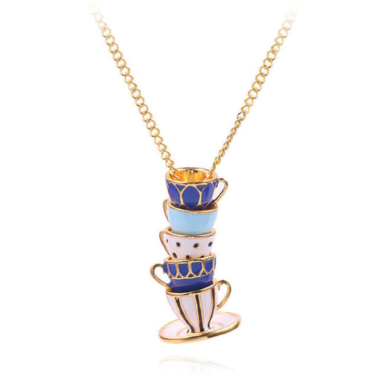 Delicate Tea Cup Charm Necklace - Luxicro