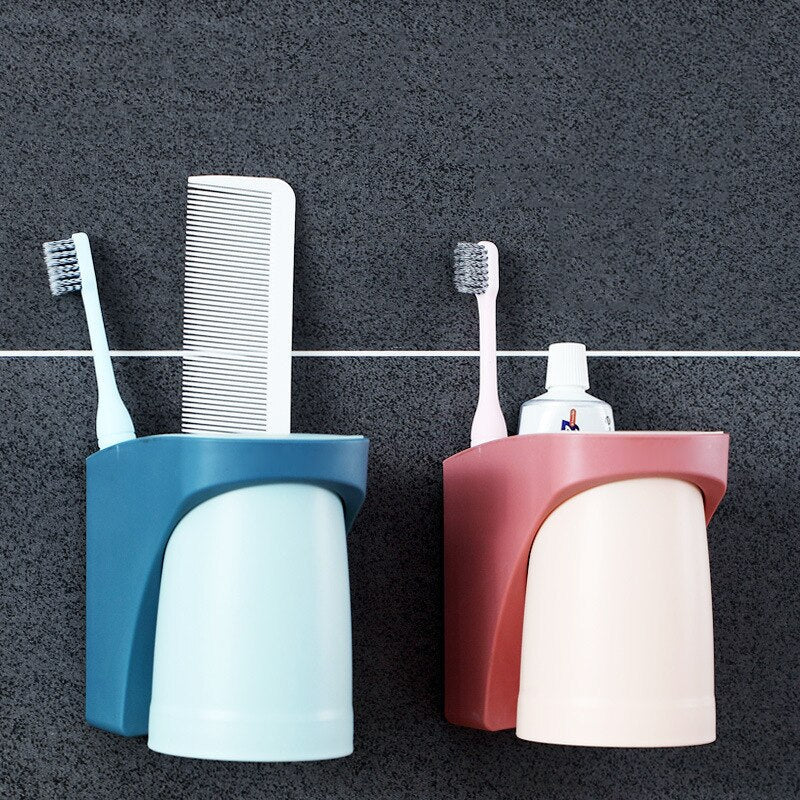 Powerful Stick Bathroom Toothbrush Holder