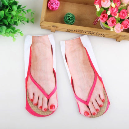 Fun Colorful Flip Flop Ankle Socks