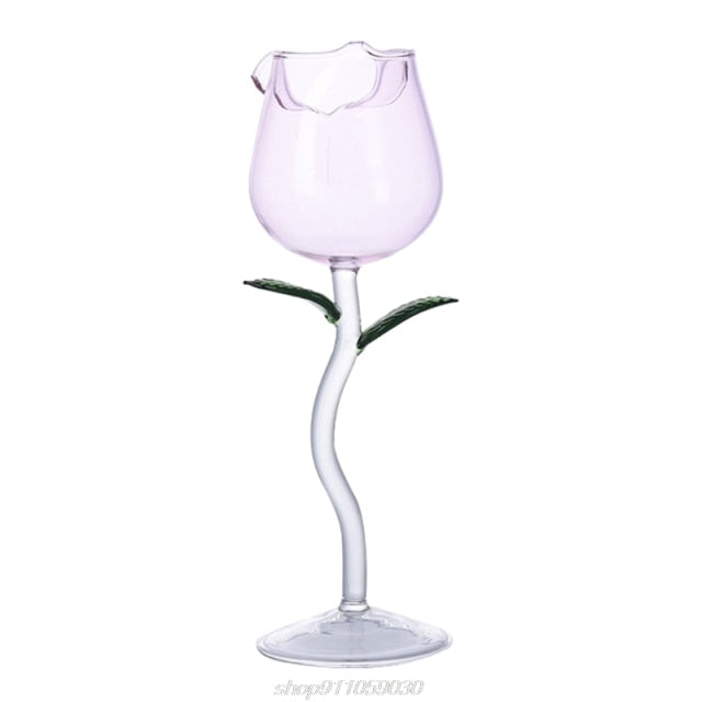Elegant Rose Patterned Wine Glass