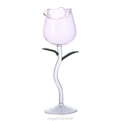 Elegant Rose Patterned Wine Glass