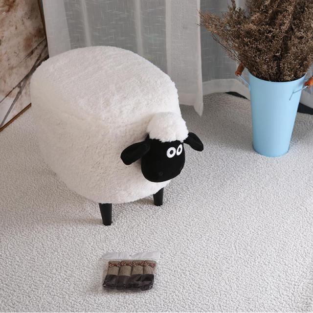 Soft Sheep Storage Footstool Cube