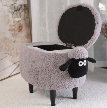 Soft Sheep Storage Footstool Cube