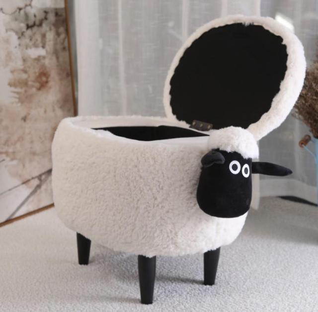 Soft Sheep Storage Footstool Cube - Luxicro