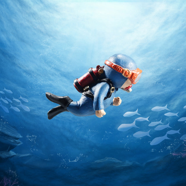 Vibrant Underwater Diver Figurine - Luxicro