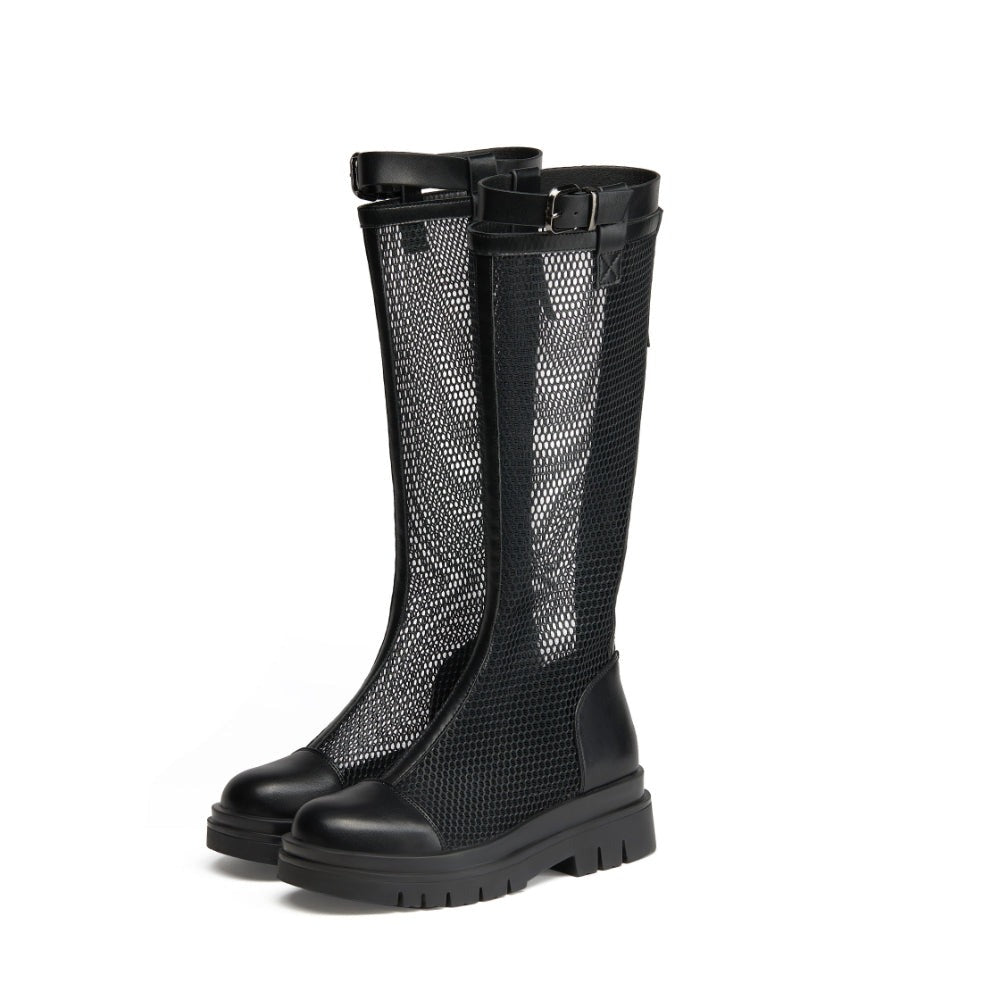 Airy Lace Up High Ankle Boots for Women - Luxicro