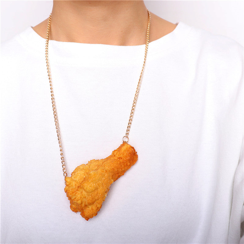 Cute Chicken Nugget Resin Pendant Necklace - Luxicro