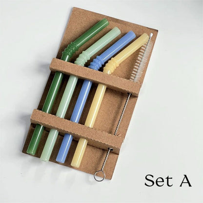 Eco Friendly Glass Drinking Straws Set