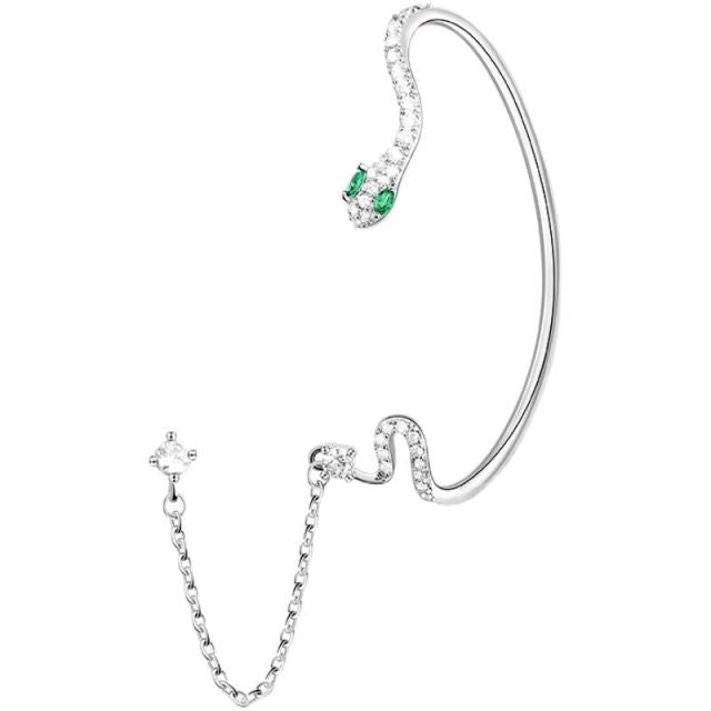 Trendy Snake Shape Drop Hinged Earrings - Luxicro