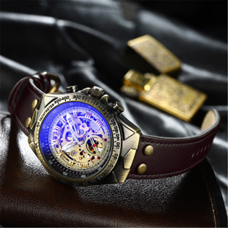 Classic Brown Genuine Leather Mens Watch - Luxicro