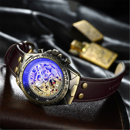 Classic Brown Genuine Leather Mens Watch - Luxicro