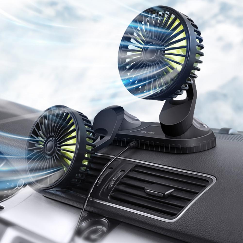 Small Auto Dual USB Air Vent Fan - Luxicro
