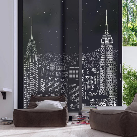 Blackout Cityscape Window Sticker Film - Luxicro