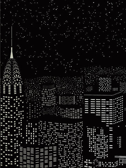 Blackout Cityscape Window Sticker Film