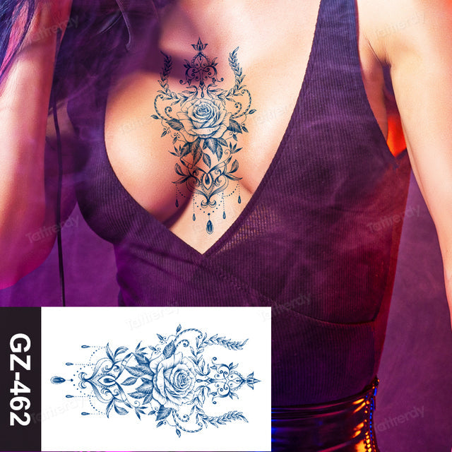 Beautiful Floral Temporary Tattoo Sleeve