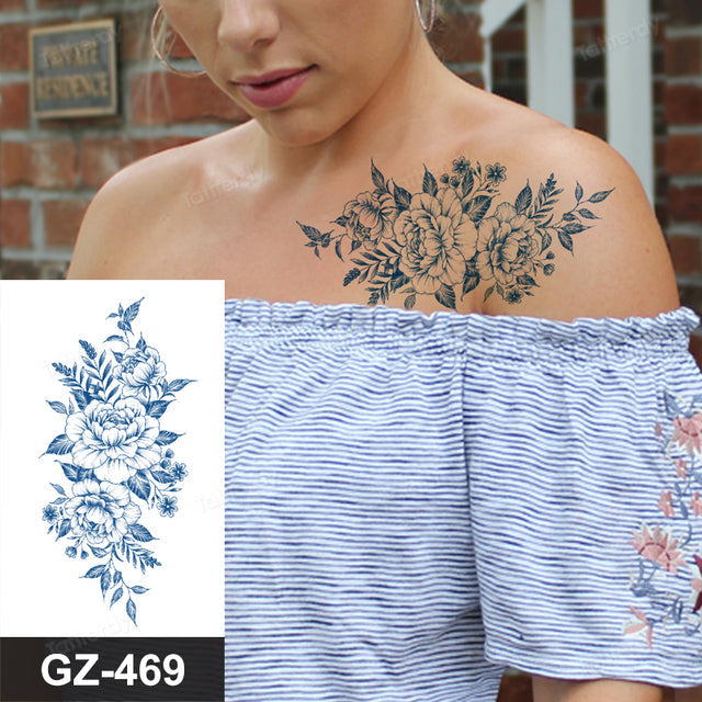 Beautiful Floral Temporary Tattoo Sleeve
