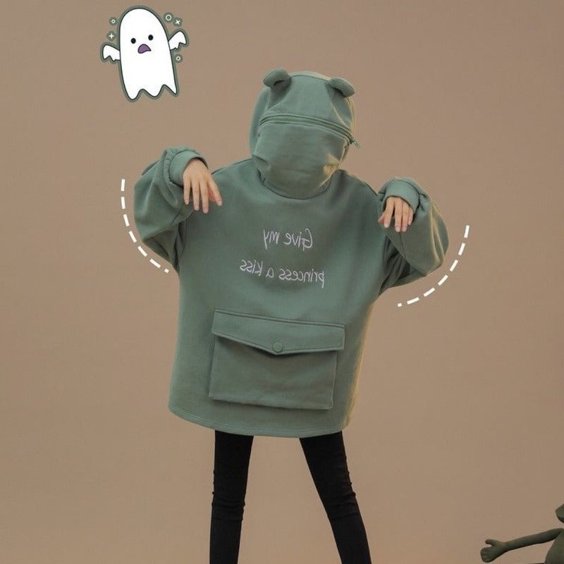 Oriental Style Frog Hoodie Sweatshirt