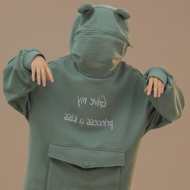 Oriental Style Frog Hoodie Sweatshirt