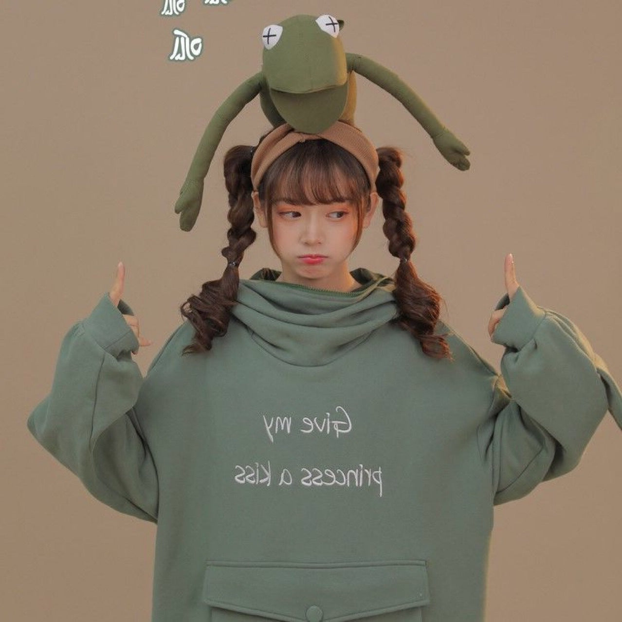 Oriental Style Frog Hoodie Sweatshirt