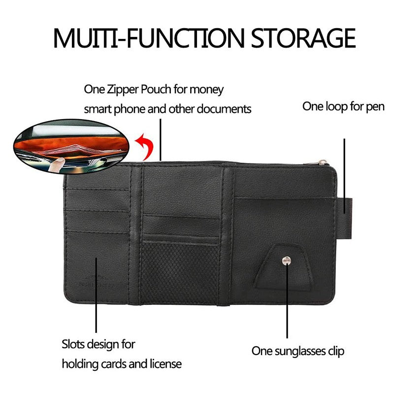 Premium Car Sun Visor Storage Pocket