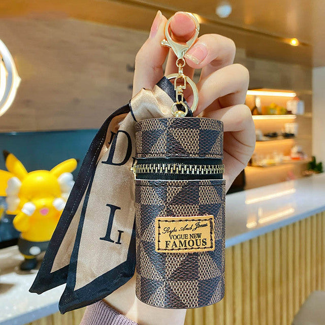 Premium Leather Mini Purse Keychain
