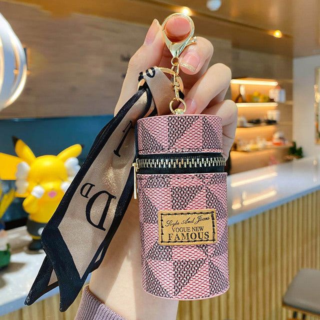Premium Leather Mini Purse Keychain