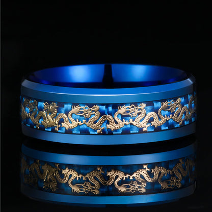 Classic Chinese Dragon Mens Ring - Luxicro