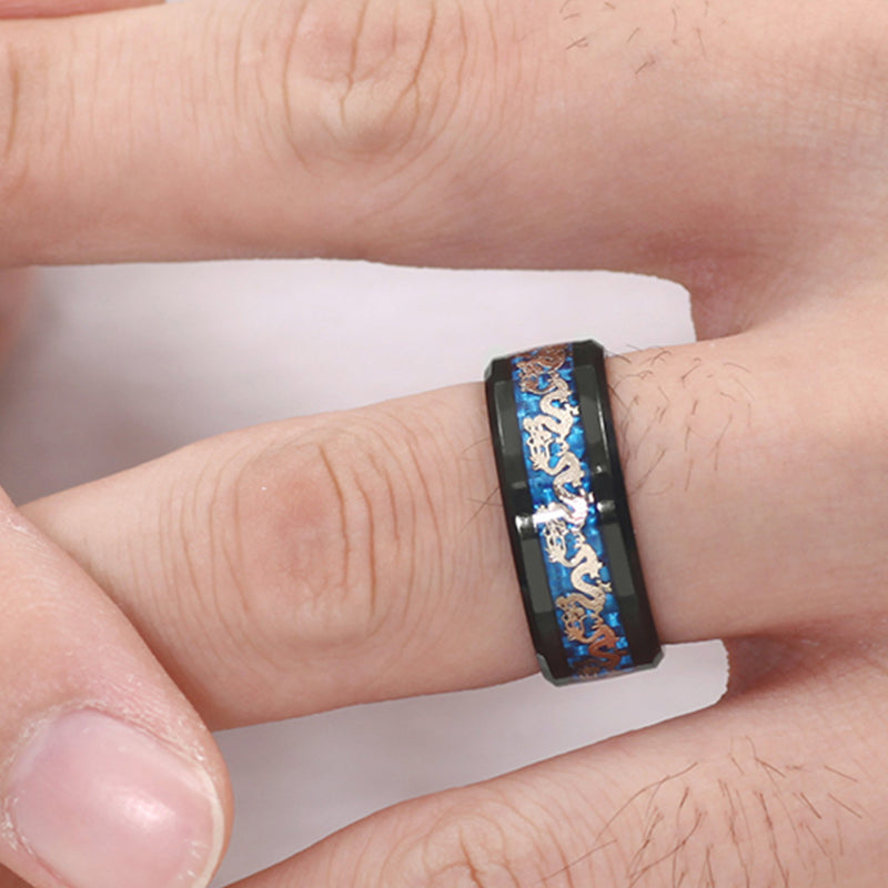 Classic Chinese Dragon Mens Ring