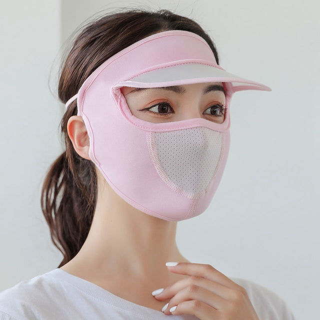 Breathable Summer Sun Hat Face Mask