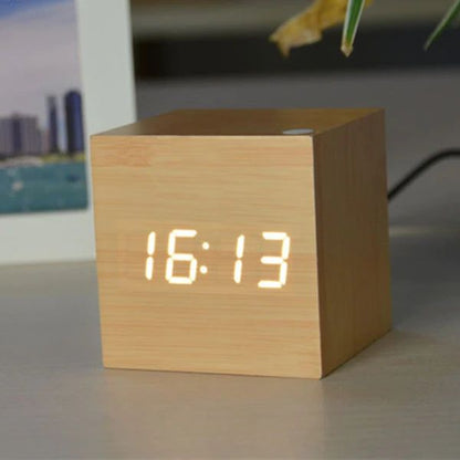 Simple Wood LED Desk Clock