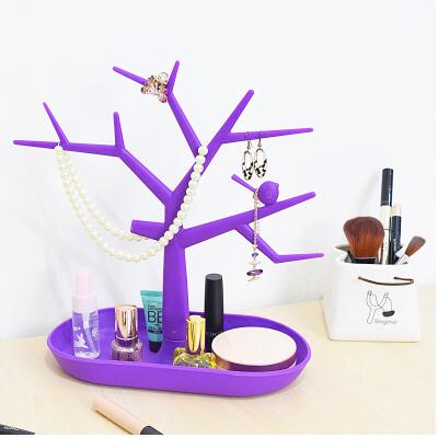 Natural Wood Tree Shelf Storage
