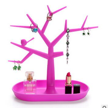 Natural Wood Tree Shelf Storage