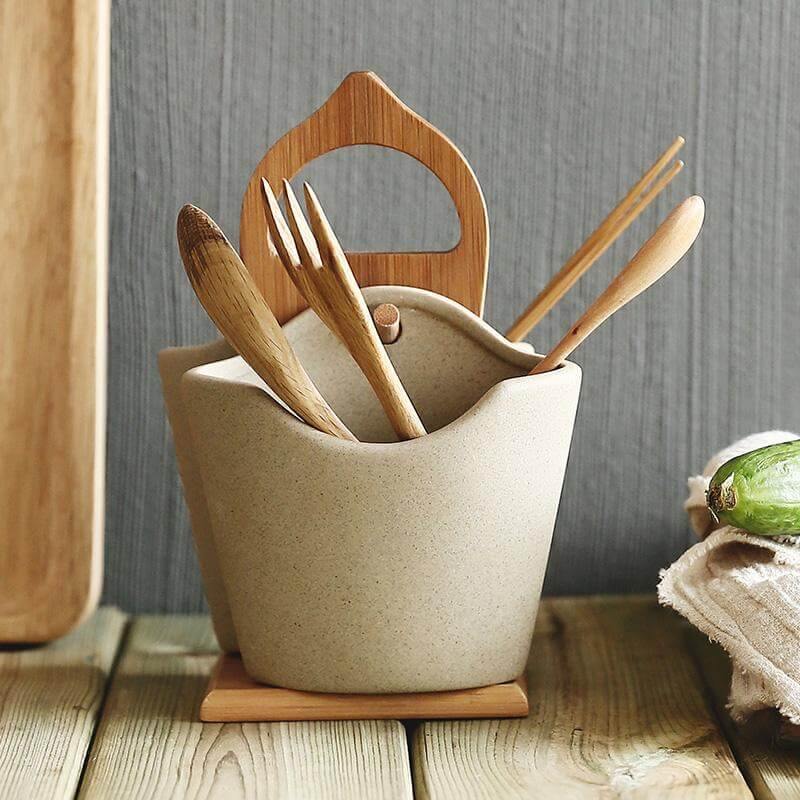 2 Pack Ceramic Kitchen Storage Holder - Luxicro